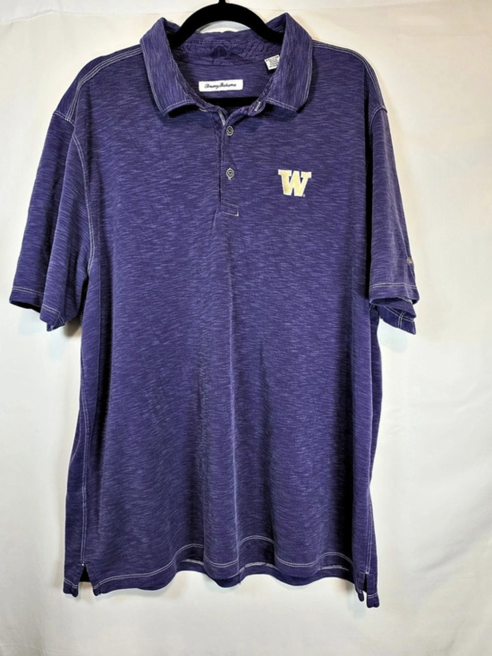 Tommy Bahama Collegiate Bay Stripe IslandZone Polo Purple XXL Washington State